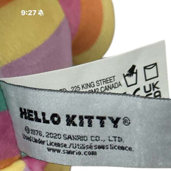 Sanrio Hello Kitty Rainbow Kitty Outfit Plush Stuffed Animal, 10.5 Inches. New! - Picture 4 of 6